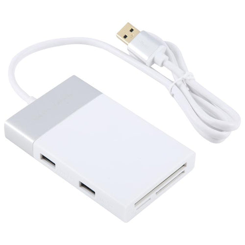 6 en 1 multifunción dual USB 3.0 + XQD + CF + TF + lector de tarjetas SD, 6 In 1 (Silver), 6 In 1