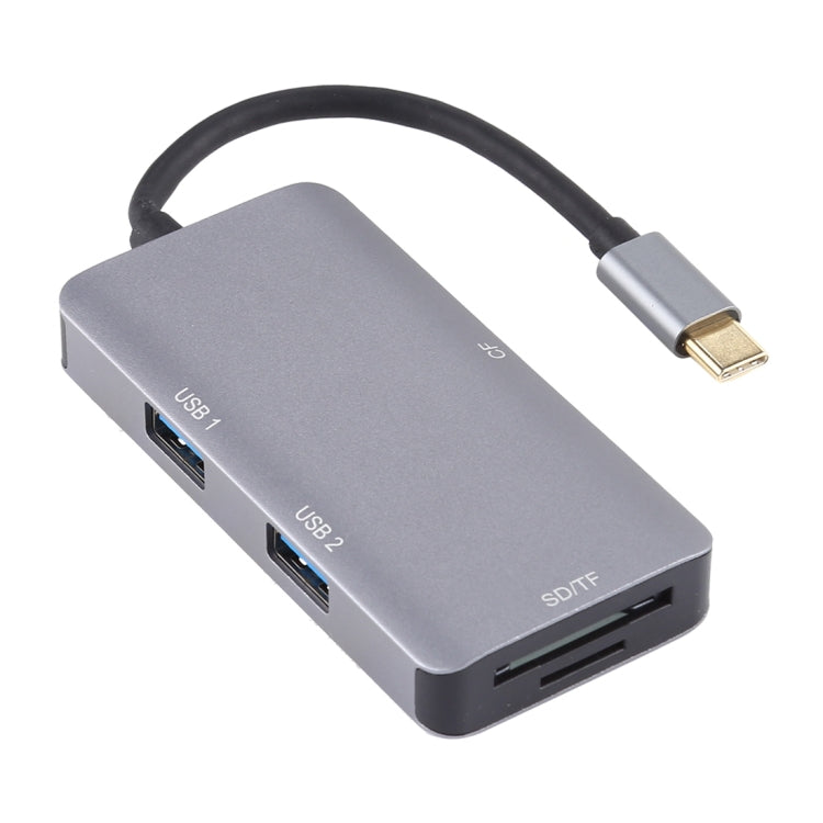 Lector de tarjetas OTG USB-C multifunción 5 en 1 dual USB 3.0 + CF + TF + SD, 5 In 1 USB-C OTG