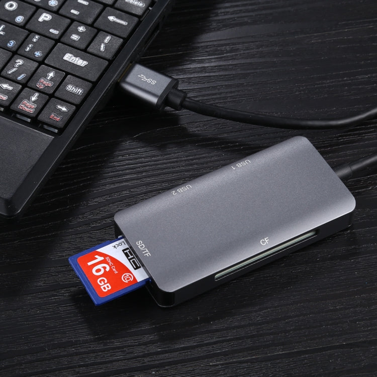 Lector de tarjetas USB 3.0 multifunción 5 en 1 dual USB 3.0 + CF + TF + SD, 5 In 1 USB 3.0