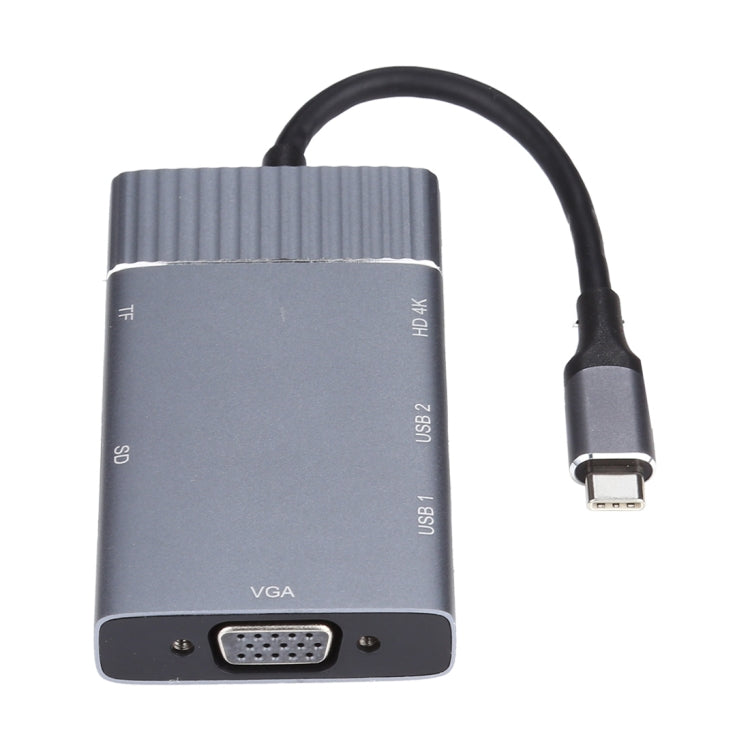 7 en 1 Dual USB 3.0 + TF/SD + HDMI/VGA + Conector de 3,5 mm + Estación de acoplamiento USB-C multifunción tipo C / USB-C, 2xUSB3.0+TF/SD+HDMI/VGA+3.5mm