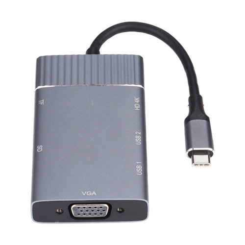 7 en 1 Dual USB 3.0 + TF/SD + HDMI/VGA + Conector de 3,5 mm + Estación de acoplamiento USB-C multifunción tipo C / USB-C, 2xUSB3.0+TF/SD+HDMI/VGA+3.5mm