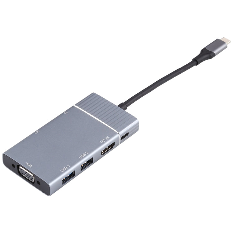 7 en 1 Dual USB 3.0 + TF/SD + HDMI/VGA + Conector de 3,5 mm + Estación de acoplamiento USB-C multifunción tipo C / USB-C, 2xUSB3.0+TF/SD+HDMI/VGA+3.5mm