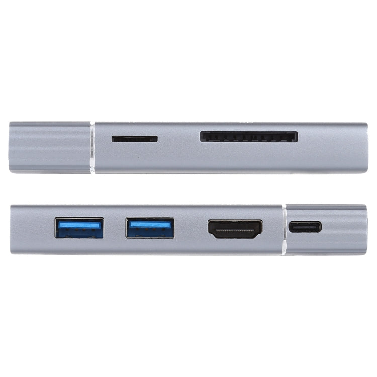 7 en 1 Dual USB 3.0 + TF/SD + HDMI/VGA + Conector de 3,5 mm + Estación de acoplamiento USB-C multifunción tipo C / USB-C, 2xUSB3.0+TF/SD+HDMI/VGA+3.5mm