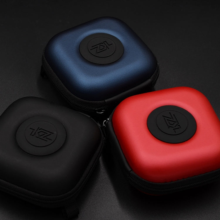 Estuche receptor de PU portátil para auriculares con cargador de cable de datos KZ, PU Black, PU Blue, PU Red
