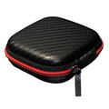 Caja receptora portátil de textura de fibra de carbono para auriculares con cargador de cable de datos KZ, Square