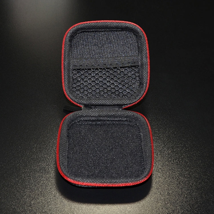 Caja receptora portátil de textura de fibra de carbono para auriculares con cargador de cable de datos KZ, Square