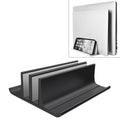 Base de soporte de almacenamiento Vertical portátil Universal para ordenador portátil ajustable con doble ranura de aleación de aluminio de ancho, Double Slot Black, Double Slot Silver