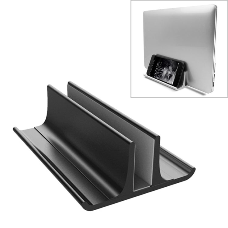 Base de soporte de almacenamiento radiante Vertical para ordenador portátil, Universal, portátil, de aleación de aluminio, con ranura única, ancho ajustable, Single Slot Black, Single Slot Silver