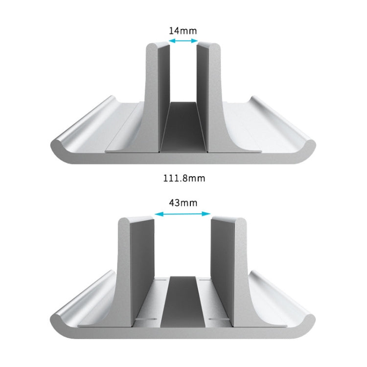 Base de soporte de almacenamiento radiante Vertical para ordenador portátil, Universal, portátil, de aleación de aluminio, con ranura única, ancho ajustable, Single Slot Black, Single Slot Silver