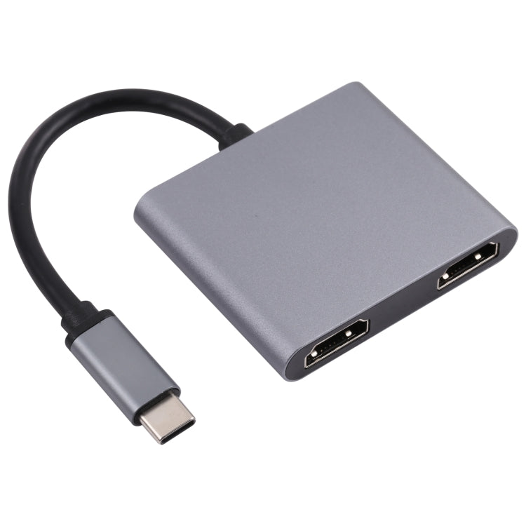 Adaptador HUB 2 en 1 USB-C / Type-C a 2 x puertos HDTV, 2 in 1
