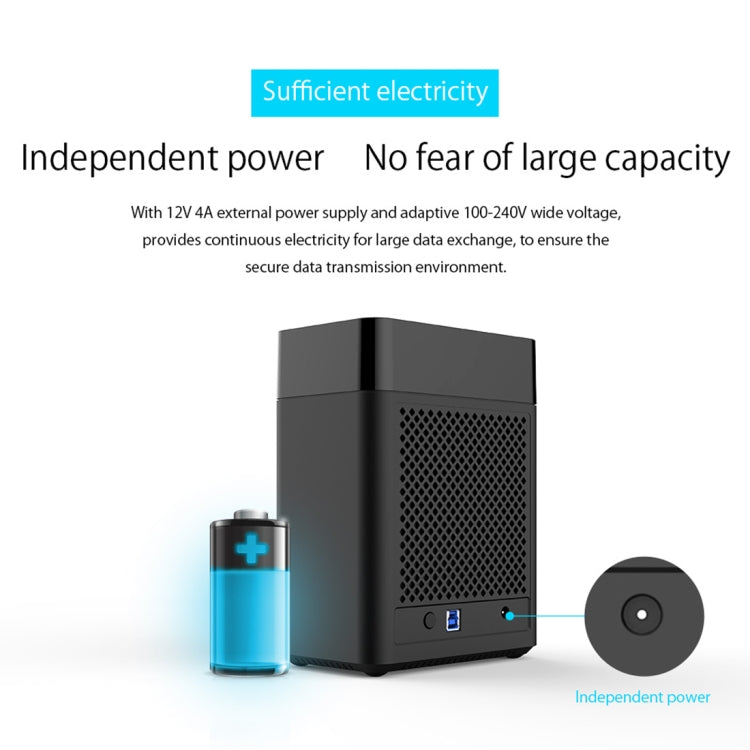 ORICO DS200U3 Caja de disco duro USB 3.0 de tipo magnético con 2 bahías de 3,5 pulgadas y indicador LED azul, USB 3.0