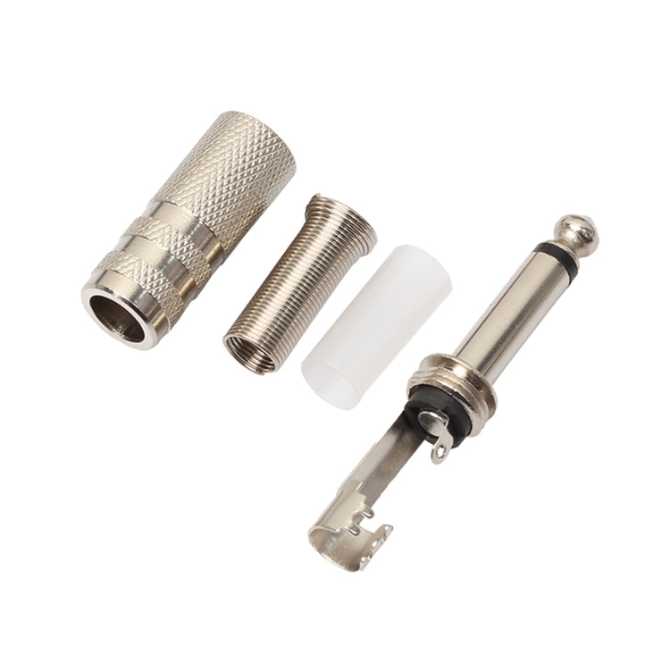 10 Uds. Conector de Audio tipo soldado de aleación de Zinc de 2 pines de 6,5mm conector de Audio 6,35, 10 PCS