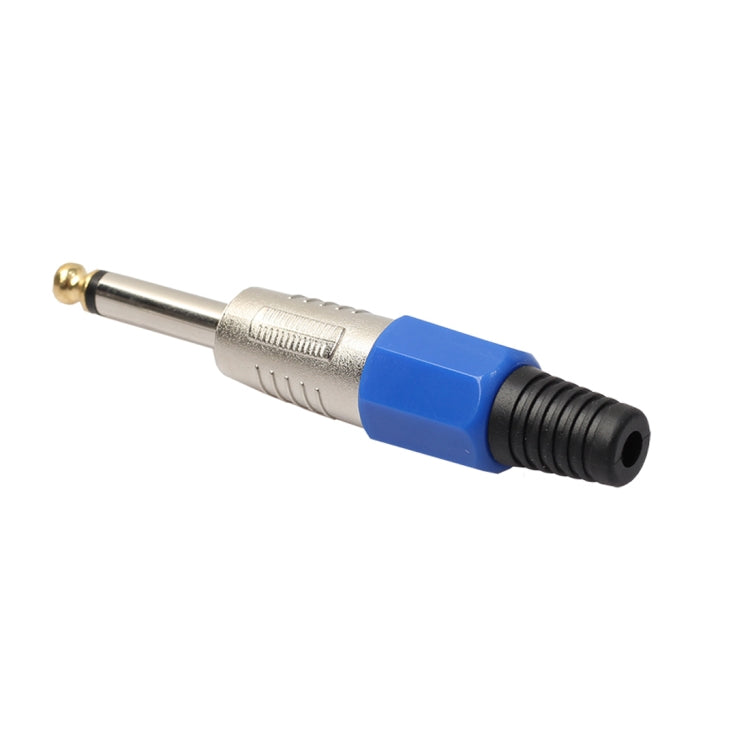 2 PCS 6.35 Conector de audio para micrófono mono chapado en oro, 2 PCS