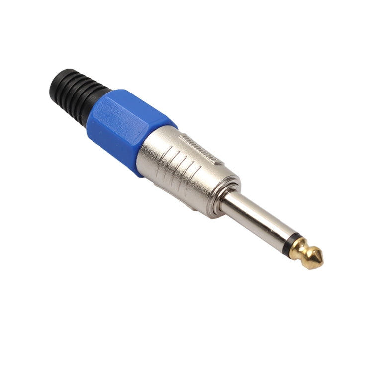 2 PCS 6.35 Conector de audio para micrófono mono chapado en oro, 2 PCS