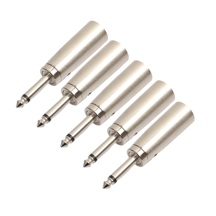 Conector convertidor de audio macho de 5 piezas de 6,35 mm a 3 pines XLR
