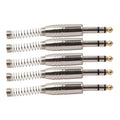 5 PCS 6.35mm Conector de audio de metal Conector de cable de micrófono estéreo, 5 PCS