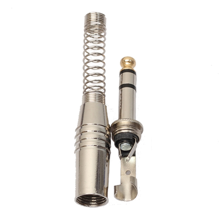 10 PCS 6.35mm Conector de audio de metal Conector de cable de micrófono estéreo, 10 PCS