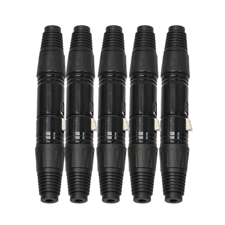 5 pares de conector de cable de audio XLR negro de 3 pines macho y hembra, 5 Pairs