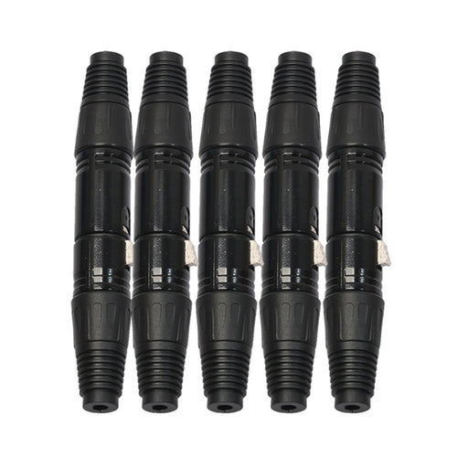 5 pares de conector de cable de audio XLR negro de 3 pines macho y hembra, 5 Pairs
