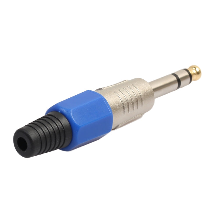 10 PCS 6.35mm Conector de audio chapado en oro Conector de cable de micrófono estéreo, 10 PCS