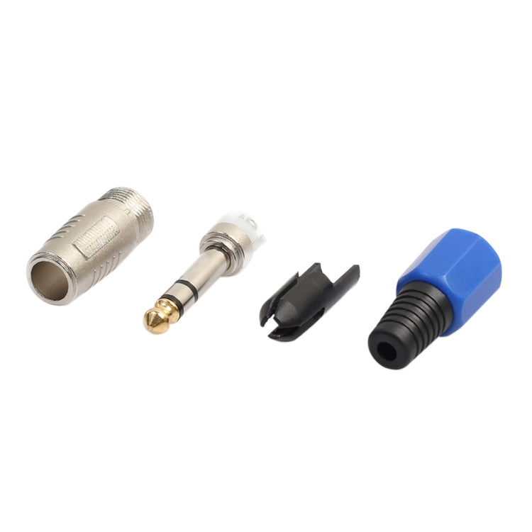 10 PCS 6.35mm Conector de audio chapado en oro Conector de cable de micrófono estéreo, 10 PCS