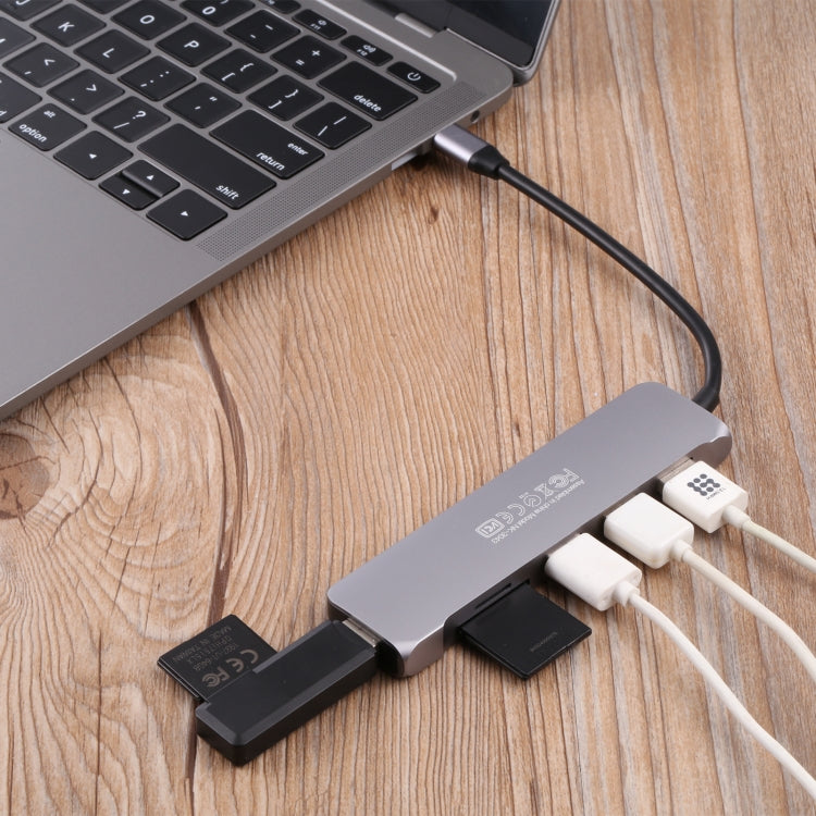 Estación de acoplamiento con adaptador multifunción tipo C / USB-C 6 en 1