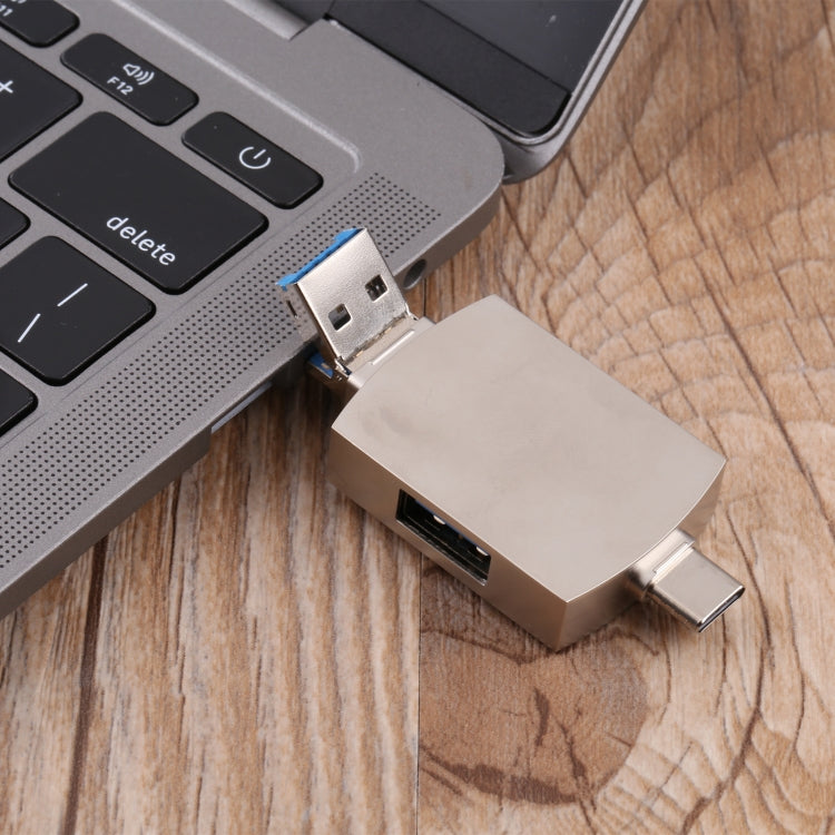 8 en 1 Tipo-C / USB-C + 8 pines + USB dual + SD + TF + Micro tarjeta + Adaptador multifunción OTG, 8 In 1