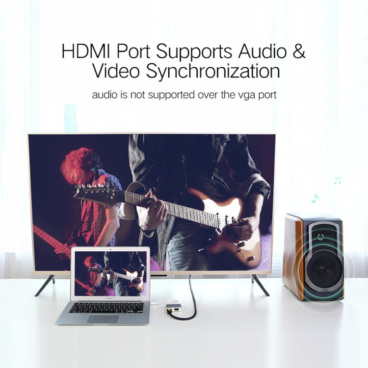 Adaptador 2 en 1 4Kx2K Mini DisplayPort a VGA y HDMI