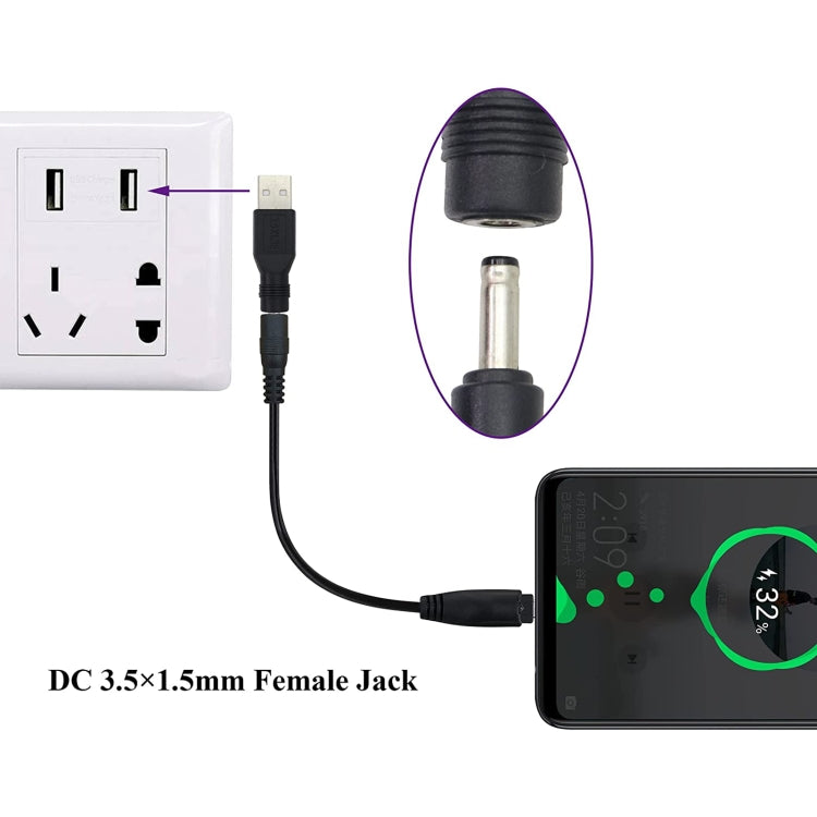 10 piezas de conector de clavija de alimentación de CC de 3,5 x 1,35 mm a USB 2.0, 3.5 x 1.35mm