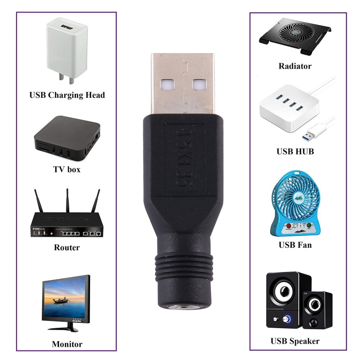 10 piezas de conector de clavija de alimentación de CC de 3,5 x 1,35 mm a USB 2.0, 3.5 x 1.35mm