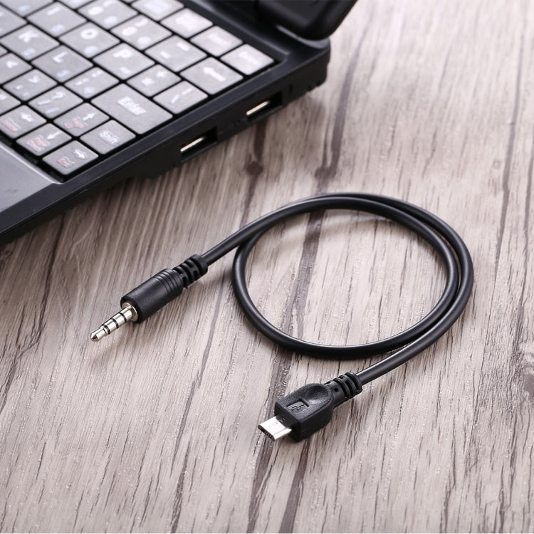 Cable auxiliar de audio macho a micro USB macho de 3,5 mm, longitud: aproximadamente 40 cm, Micro USB 40cm