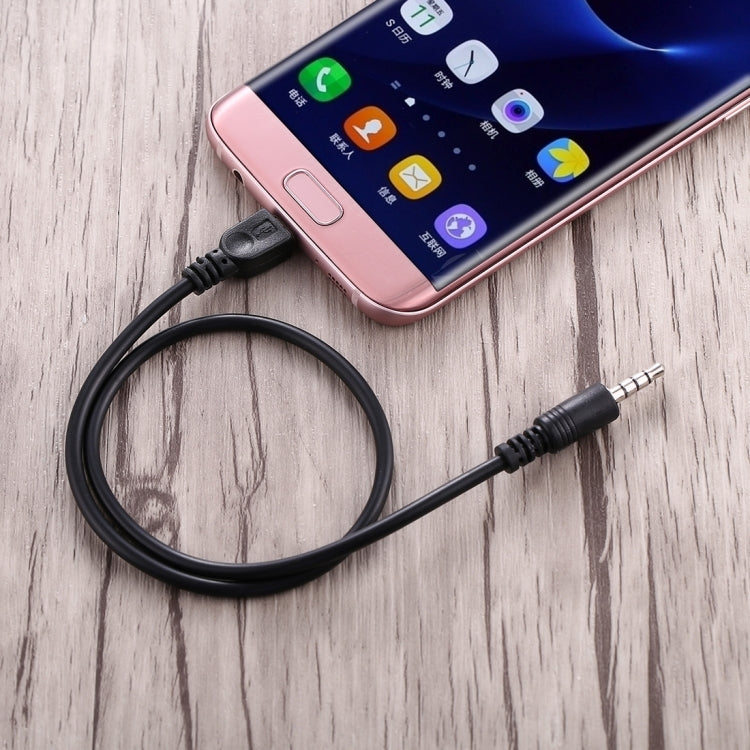 Cable auxiliar de audio macho a micro USB macho de 3,5 mm, longitud: aproximadamente 40 cm, Micro USB 40cm