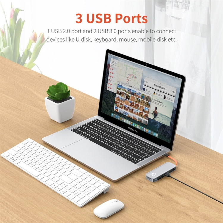 ROCK TR01 Adaptador HUB de extensión multifuncional 10 en 1 tipo C / USB-C a HDMI + VGA, TR01