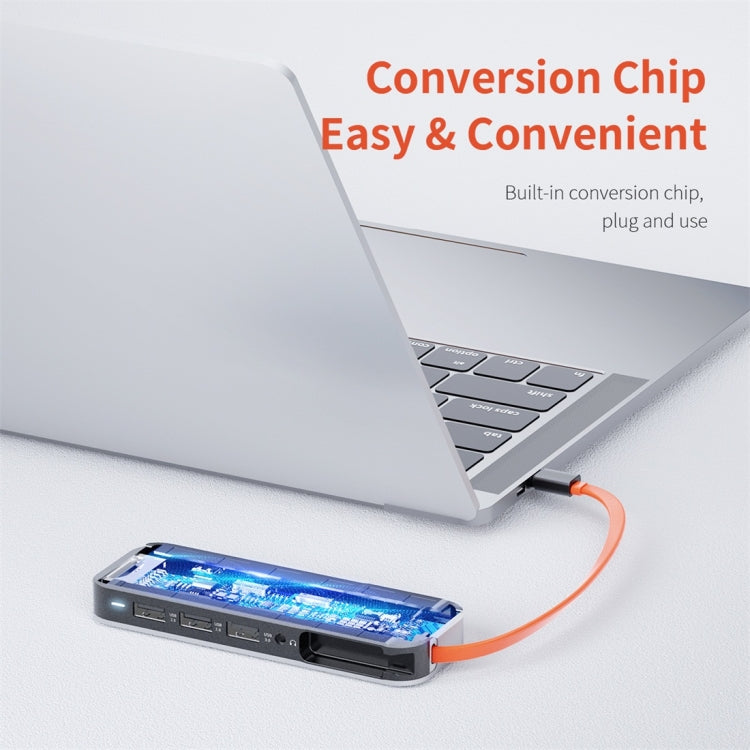 ROCK TR01 Adaptador HUB de extensión multifuncional 10 en 1 tipo C / USB-C a HDMI + VGA, TR01