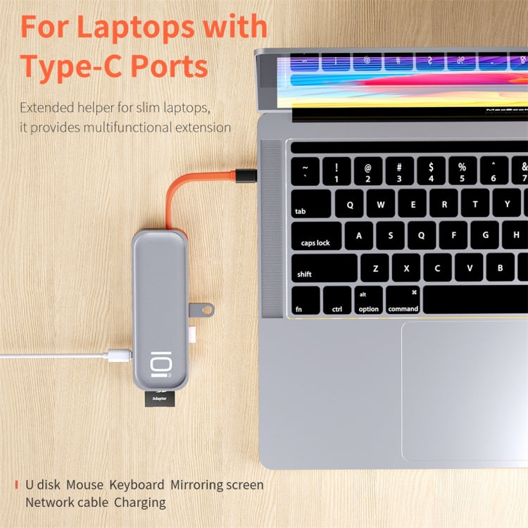ROCK TR01 Adaptador HUB de extensión multifuncional 10 en 1 tipo C / USB-C a HDMI + VGA, TR01