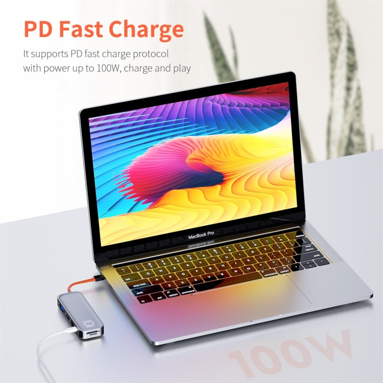 ROCK TR01 Adaptador HUB de extensión multifuncional 10 en 1 tipo C / USB-C a HDMI + VGA, TR01