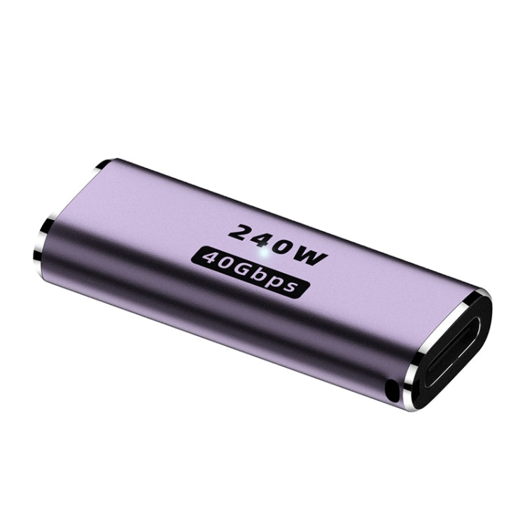 Adaptador recto USB-C/Tipo-C hembra de 240 W a USB-C/Tipo-C hembra de 40 Gbps con luz, Female Straight Adapter
