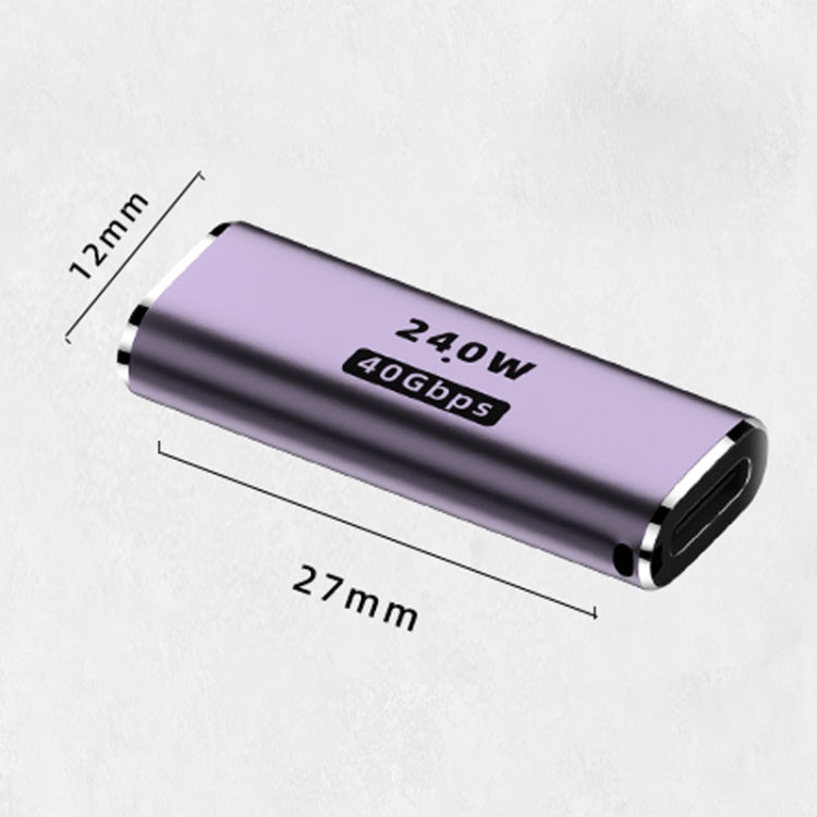 Adaptador recto USB-C/Tipo-C hembra de 240 W a USB-C/Tipo-C hembra de 40 Gbps con luz, Female Straight Adapter
