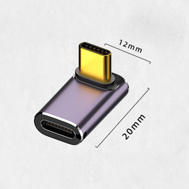 Adaptador de ángulo vertical de 240 W USB-C/Type-C hembra a USB-C/Type-C macho de 40 Gbps con luz, Vertical Angle Adapter