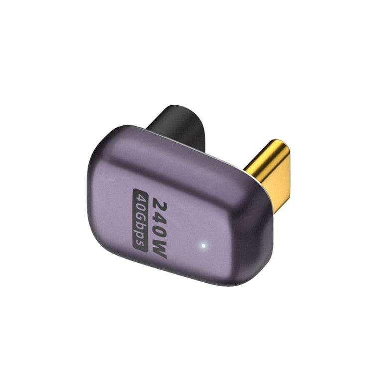 Adaptador tipo U de 240 W USB-C/Tipo-C hembra a USB-C/Tipo-C macho de 40 Gbps con luz, U-Type Adapter