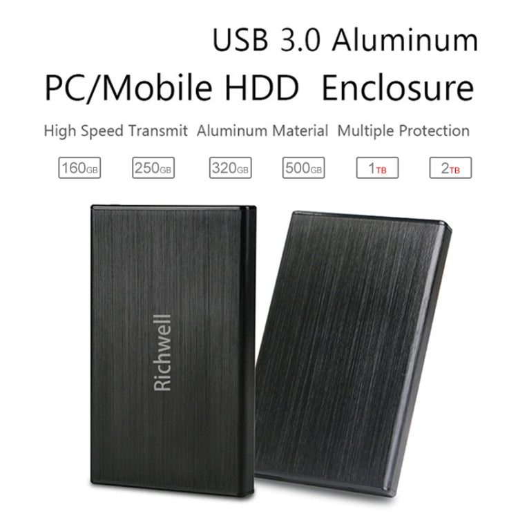 Richwell SATA R23-SATA-2TB 2TB Unidad de disco duro móvil con interfaz USB3.0 de 2,5 pulgadas, 2TB