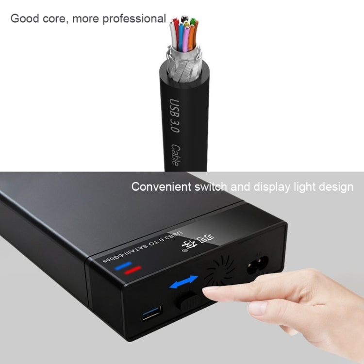 Caja de unidad de estado sólido externa con interfaz USB3.0 universal SATA de 2,5/3,5 pulgadas para computadoras portátiles/de escritorio, capacidad máxima de soporte: 10 TB