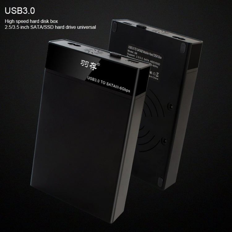 Caja de unidad de estado sólido externa con interfaz USB3.0 universal SATA de 2,5/3,5 pulgadas para computadoras portátiles/de escritorio, capacidad máxima de soporte: 10 TB