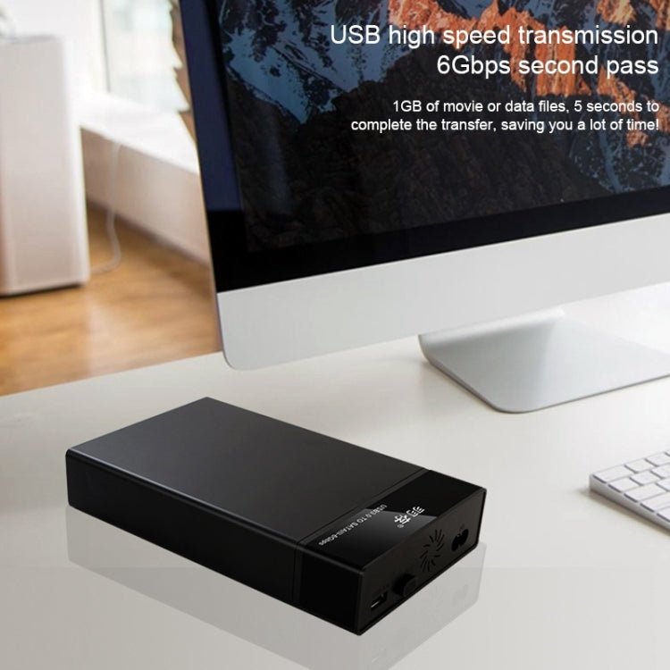 Caja de unidad de estado sólido externa con interfaz USB3.0 universal SATA de 2,5/3,5 pulgadas para computadoras portátiles/de escritorio, capacidad máxima de soporte: 10 TB