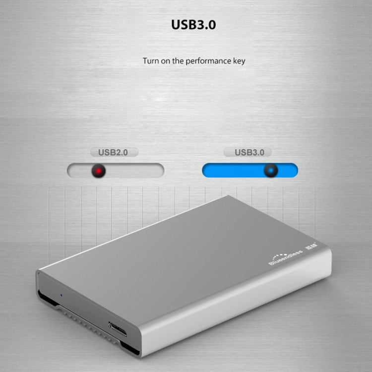 Caja HDD con interfaz Micro B Blueendless U23Q SATA de 2,5 pulgadas con cable USB-C / Type-C a USB 3.0, grosor de soporte: 1 cm o menos, USB 3.0  (1cm)