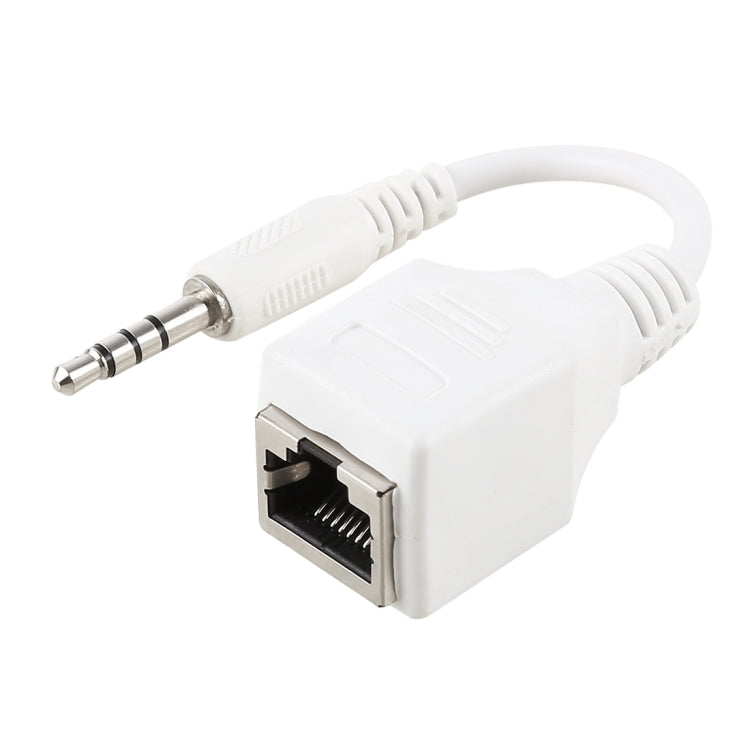 Conector CAT5 RJ45 a adaptador de red LAN Ethernet de audio con conector macho de 4 polos de 3,5 mm, longitud total: aproximadamente 13 cm
