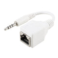 Conector CAT5 RJ45 a adaptador de red LAN Ethernet de audio con conector macho de 4 polos de 3,5 mm, longitud total: aproximadamente 13 cm
