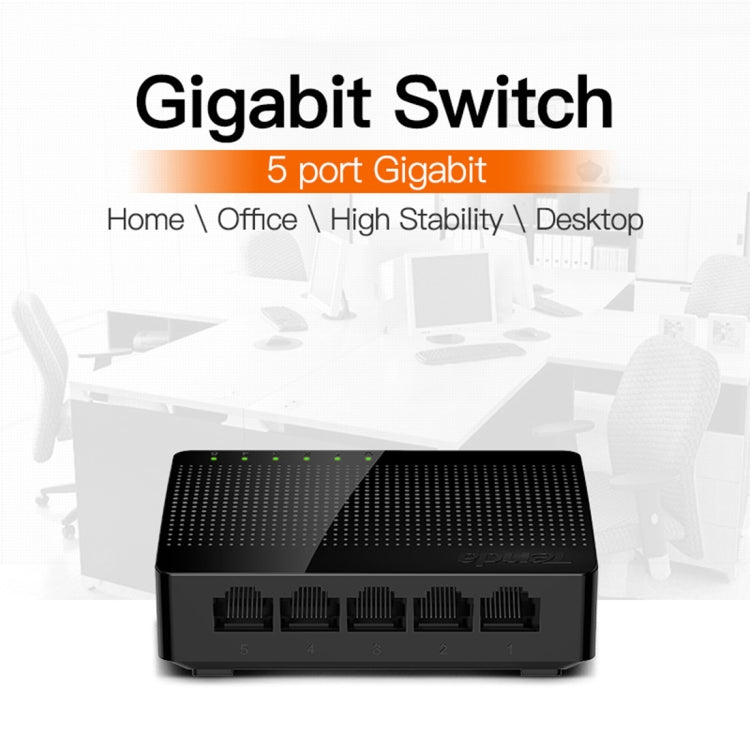 Tenda SG105 Mini 5 puertos 1000Mpbs Conmutador de red Gigabit Ethernet rápido LAN HUB, Tenda SG105 5 Ports Black