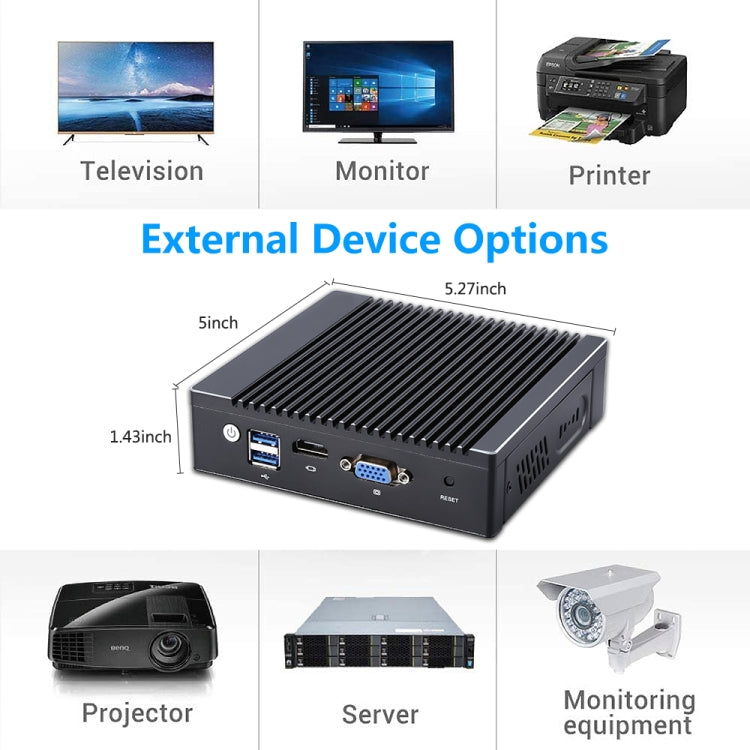 Mini PC K660G4 con sistema Windows y Linux, procesador Intel Celeron N2840 Quad-Core 2M Cache, 1,83 GHz, hasta 2,25 GHz, 2 GB de RAM + 32 GB SSD, 2GB+32GB