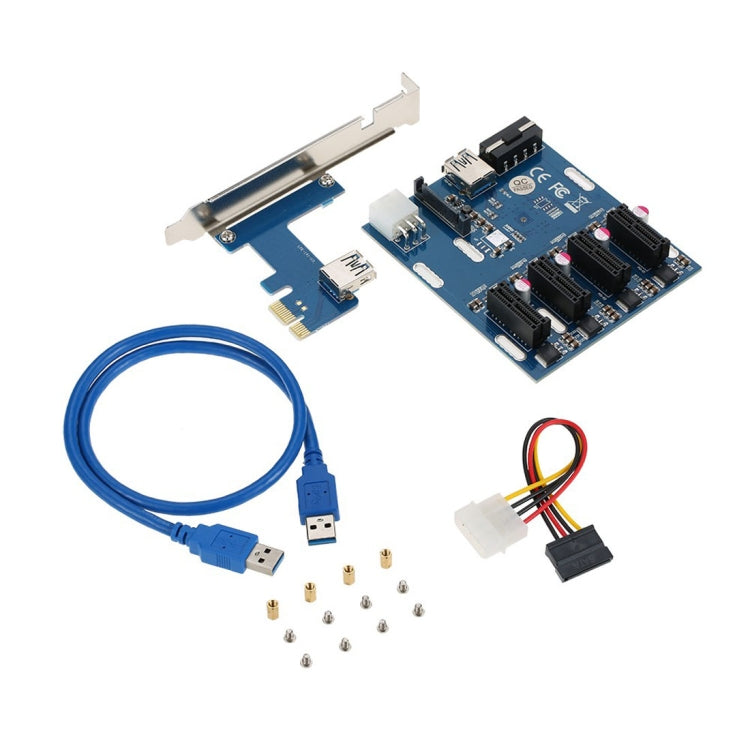 Tarjeta convertidora PCI-E a PCI-E 1 a 4 1 X Tarjeta Express con 4 puertos Ranuras PCI-E